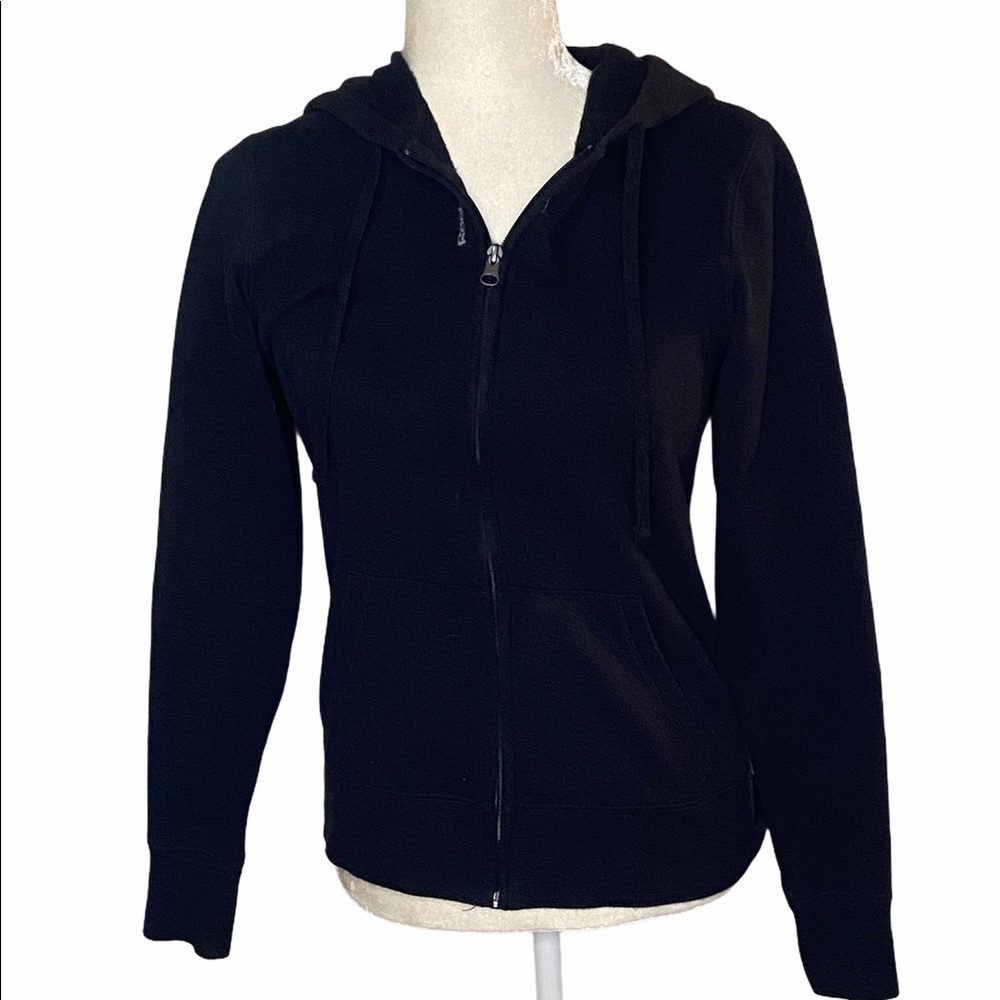 Reebok Black front zip hooded sweatshirt Jacket